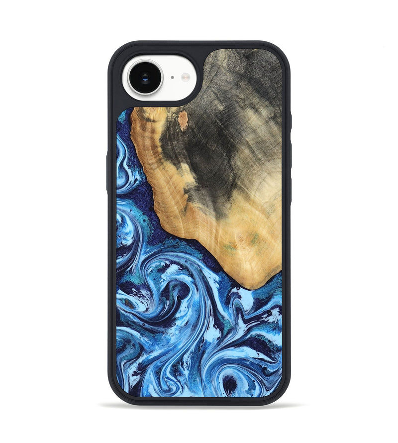 iPhone 16e Wood Phone Case - Marlie (Blue, 800205)