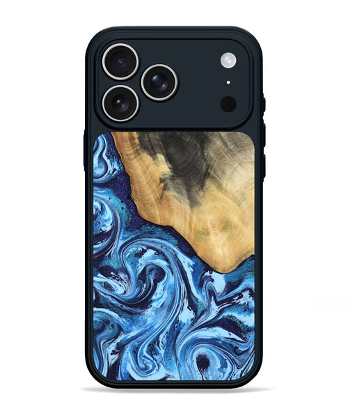iPhone 17 Pro Max Wood Phone Case - Marlie (Blue, 800205)