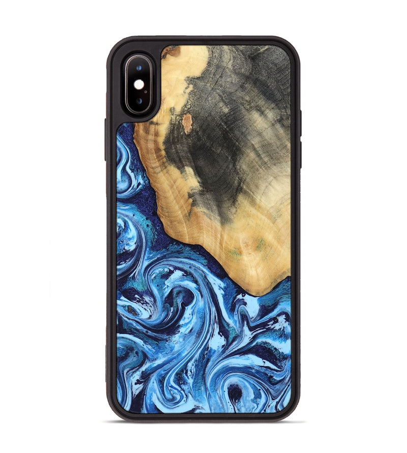 iPhone Xs Max Wood Phone Case - Marlie (Blue, 800205)