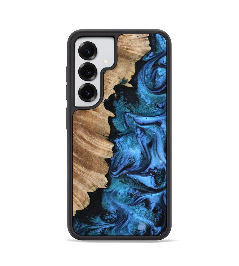 Galaxy S25 Wood Phone Case - Rheta (Blue, 800207)