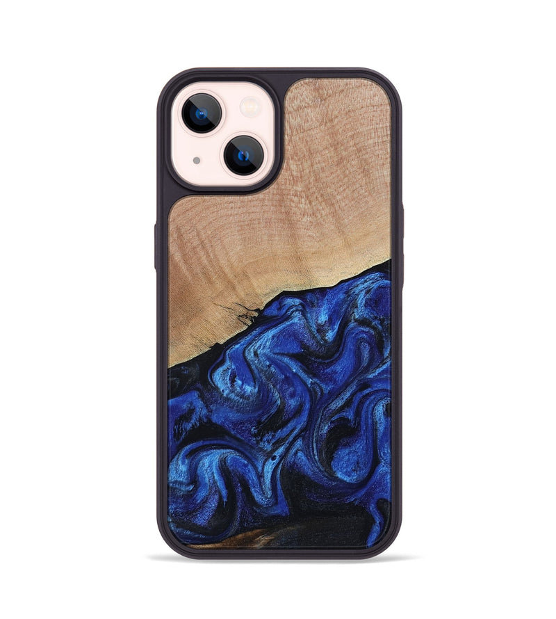 iPhone 14 Wood Phone Case - Joslyn (Blue, 800208)