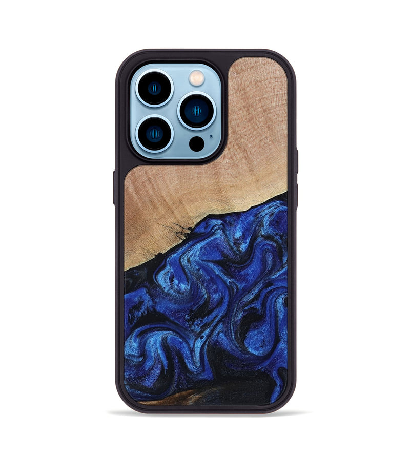 iPhone 14 Pro Wood Phone Case - Joslyn (Blue, 800208)