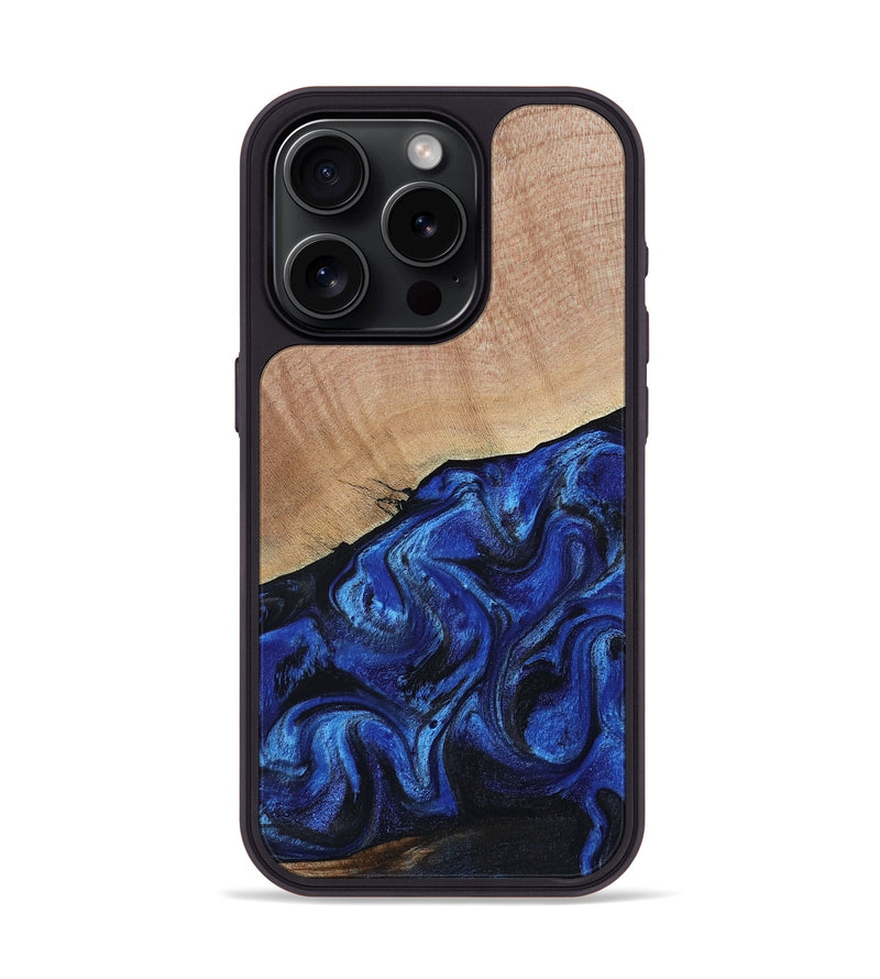 iPhone 15 Pro Wood Phone Case - Joslyn (Blue, 800208)