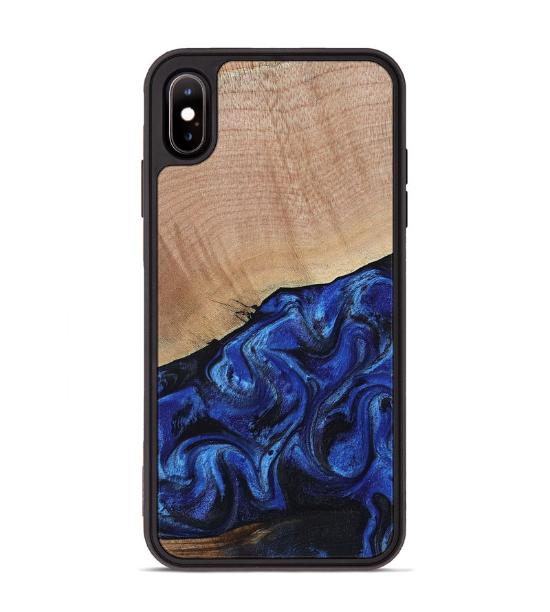 iPhone Xs Max Wood Phone Case - Joslyn (Blue, 800208)