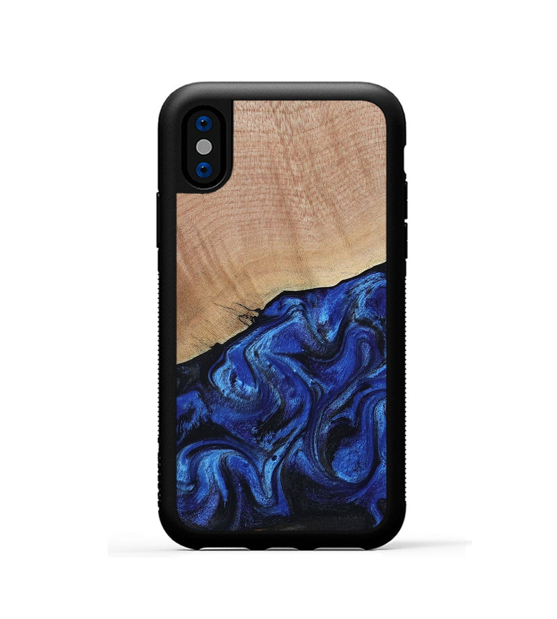 iPhone Xs Wood Phone Case - Joslyn (Blue, 800208)