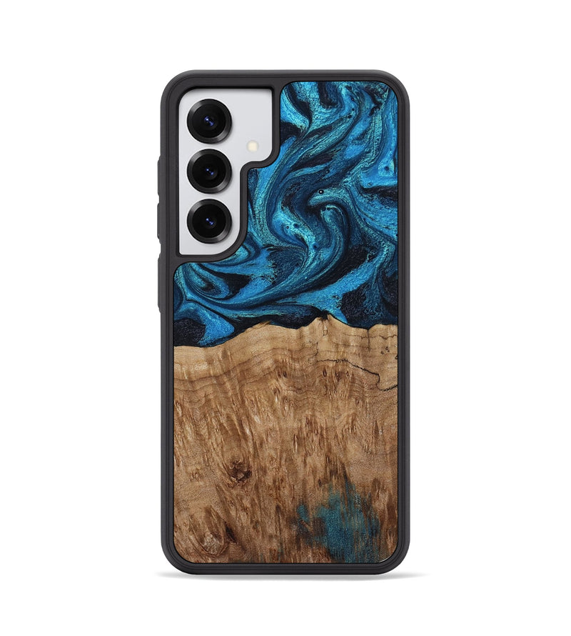 Galaxy S25 Wood Phone Case - Besse (Blue, 800211)