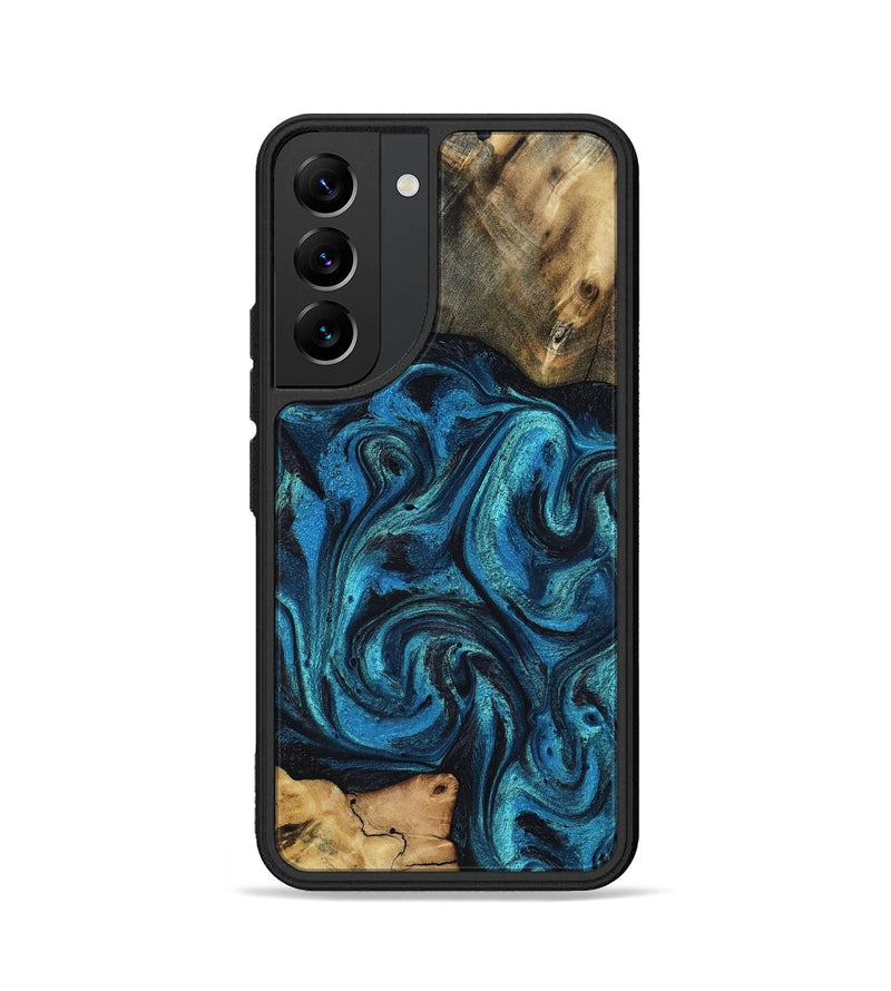 Galaxy S22 Wood Phone Case - Raheem (Blue, 800212)