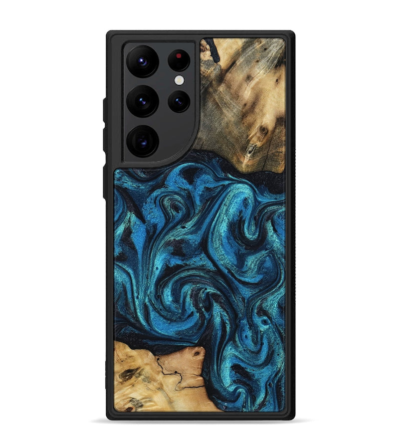 Galaxy S22 Ultra Wood Phone Case - Raheem (Blue, 800212)