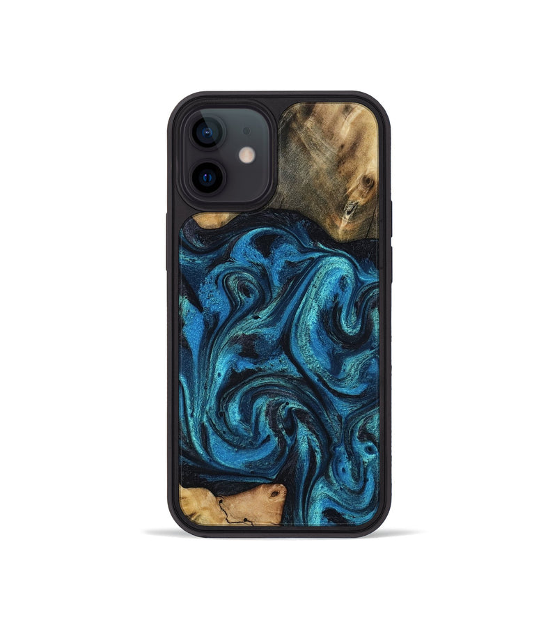 iPhone 12 mini Wood Phone Case - Raheem (Blue, 800212)