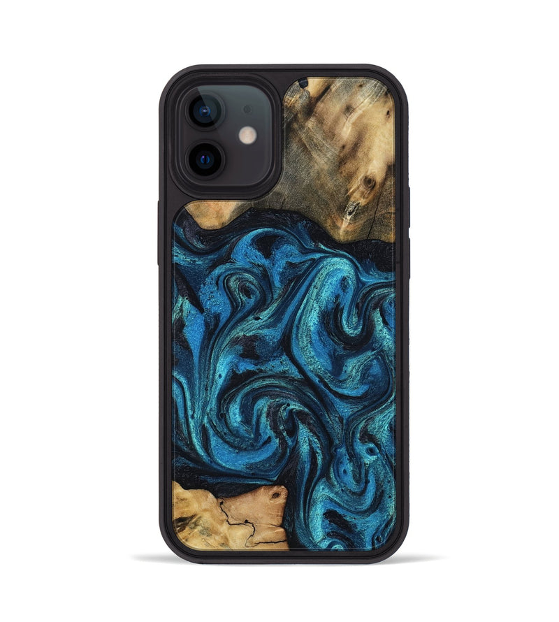 iPhone 12 Wood Phone Case - Raheem (Blue, 800212)