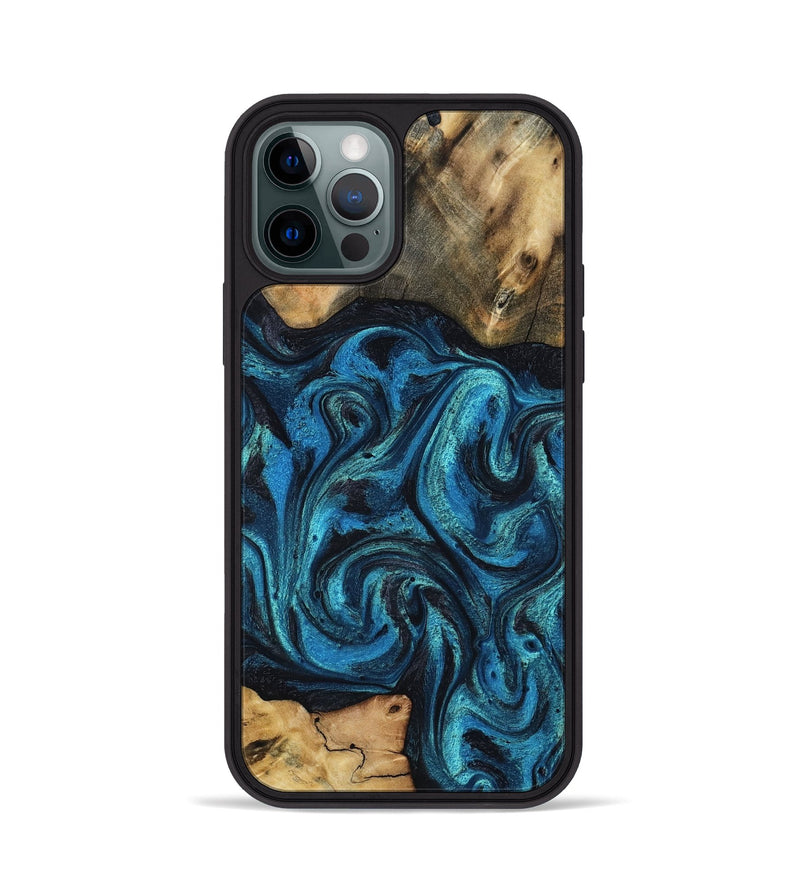 iPhone 12 Pro Wood Phone Case - Raheem (Blue, 800212)
