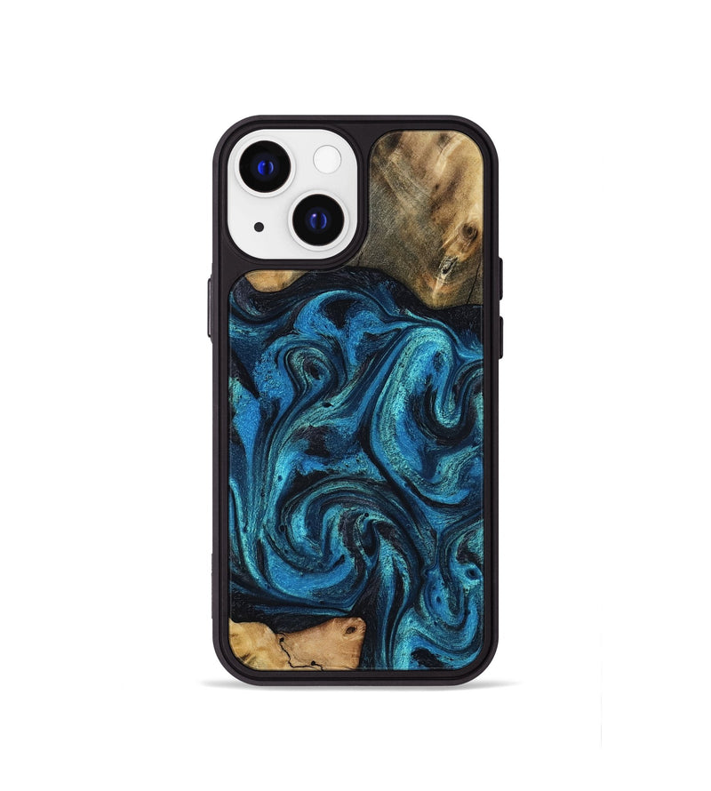 iPhone 13 mini Wood Phone Case - Raheem (Blue, 800212)