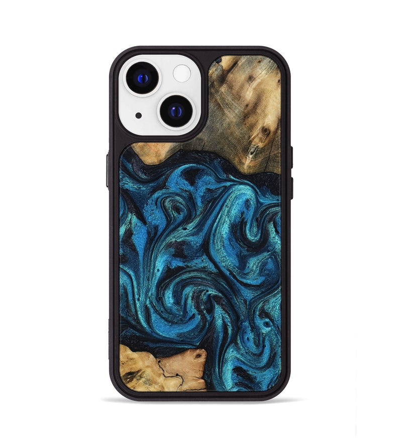 iPhone 13 Wood Phone Case - Raheem (Blue, 800212)