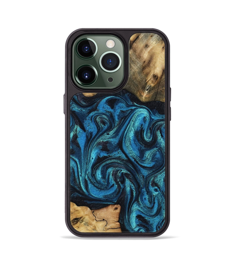 iPhone 13 Pro Wood Phone Case - Raheem (Blue, 800212)