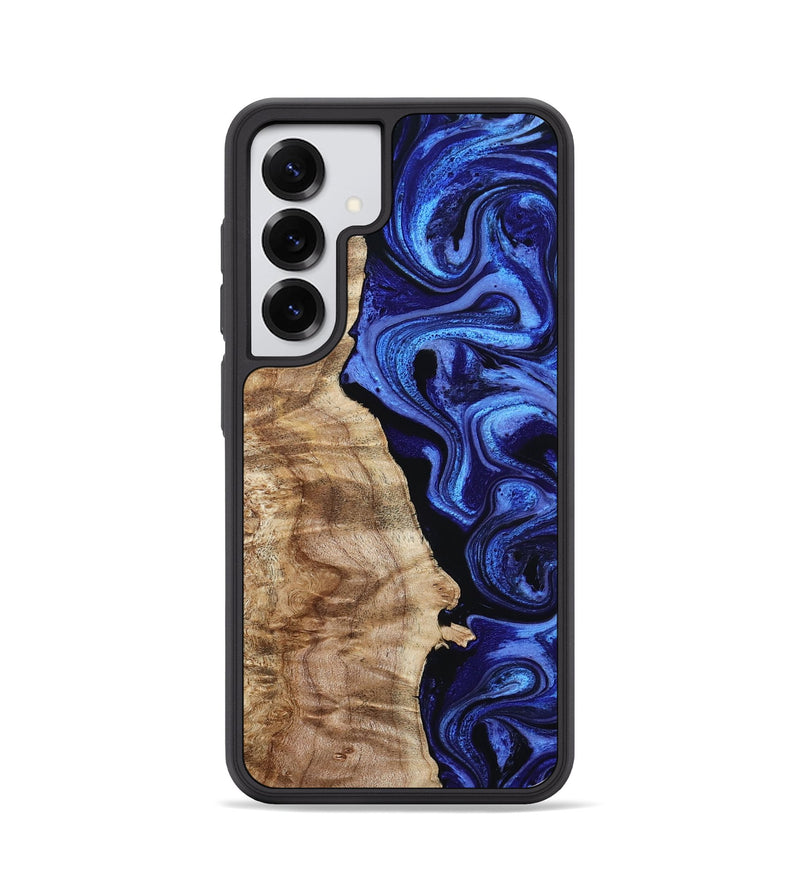 Galaxy S25 Wood Phone Case - Chaim (Blue, 800213)