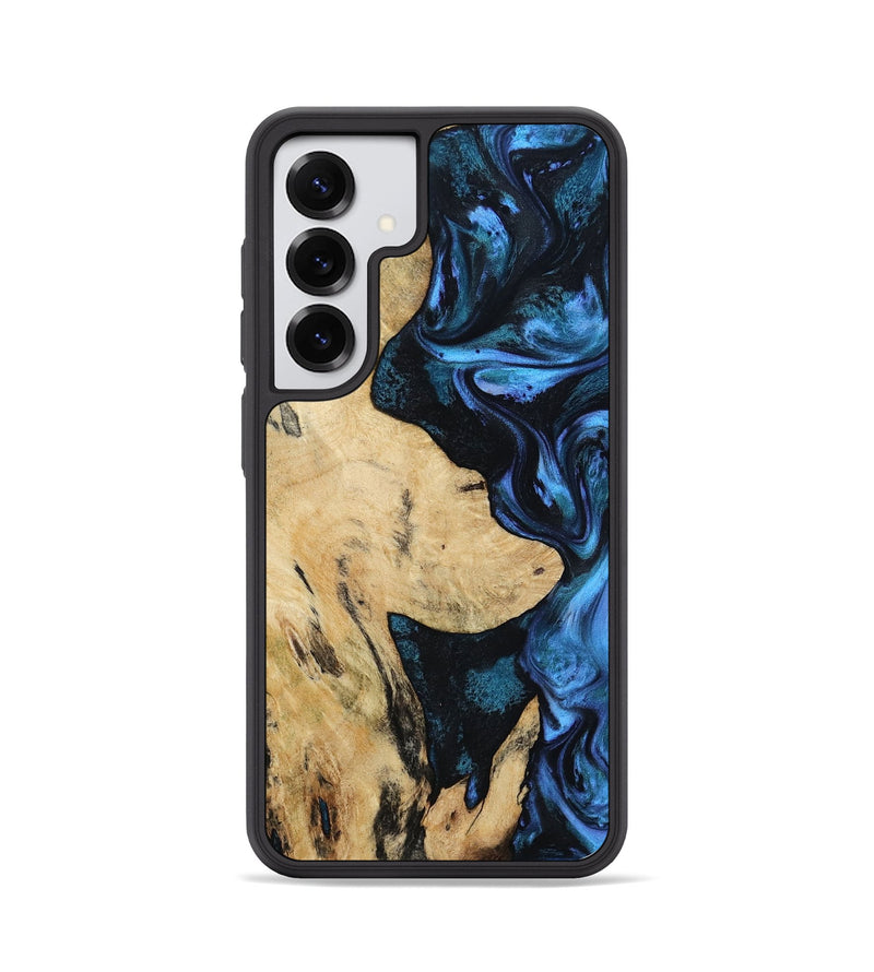 Galaxy S25 Wood Phone Case - Isa (Blue, 800215)