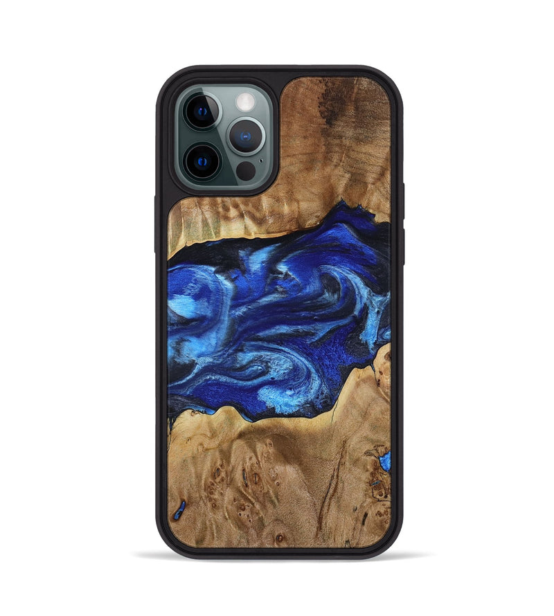 iPhone 12 Pro Wood Phone Case - Fatima (Blue, 800234)