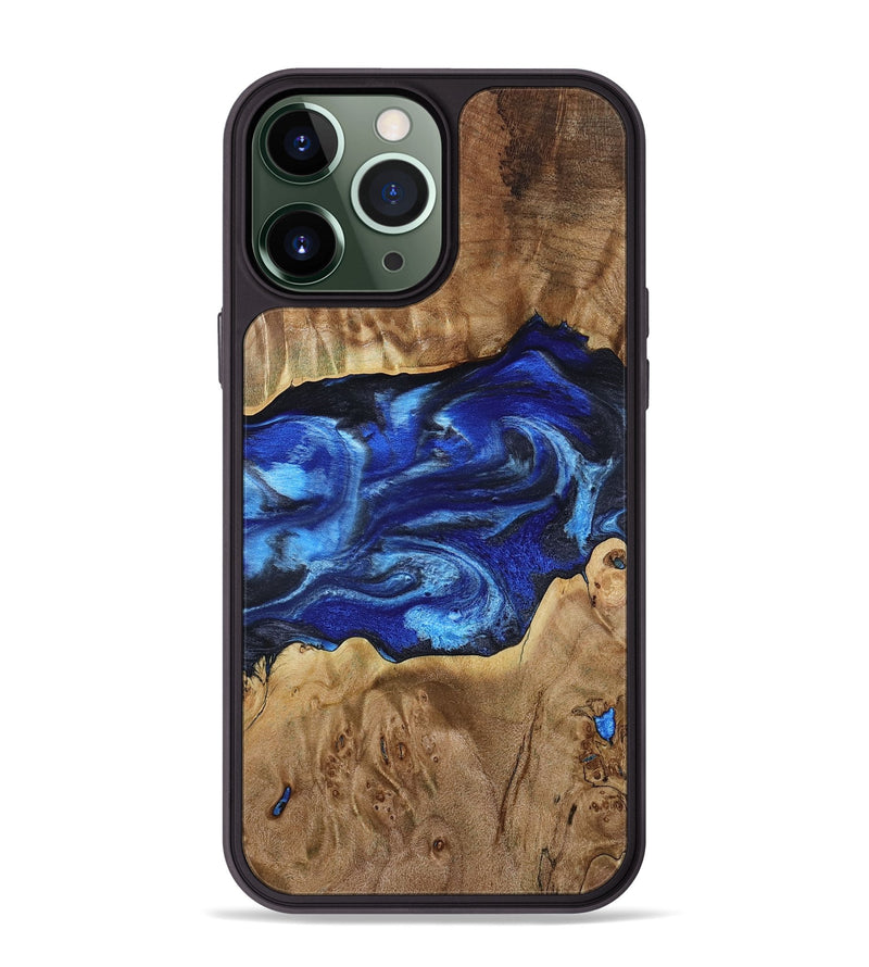 iPhone 13 Pro Max Wood Phone Case - Fatima (Blue, 800234)