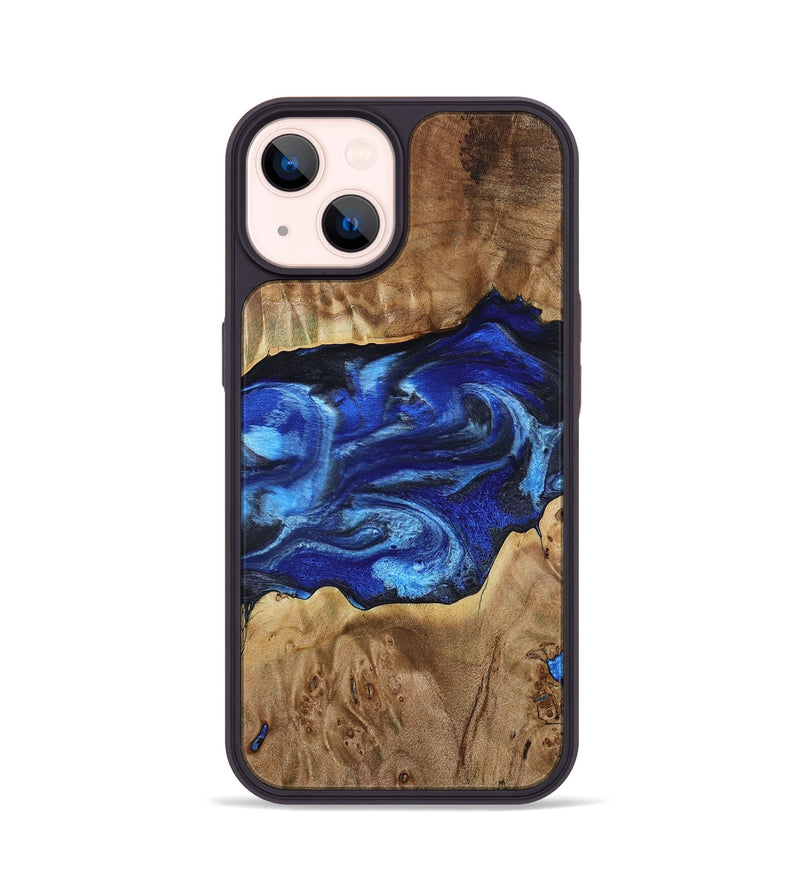 iPhone 14 Wood Phone Case - Fatima (Blue, 800234)