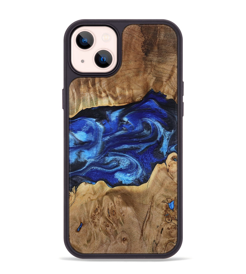 iPhone 14 Plus Wood Phone Case - Fatima (Blue, 800234)