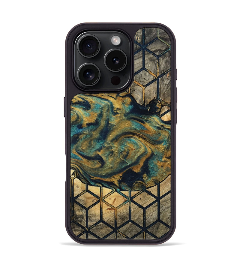 iPhone 16 Pro Wood Phone Case - Kisha (Pattern, 800296)