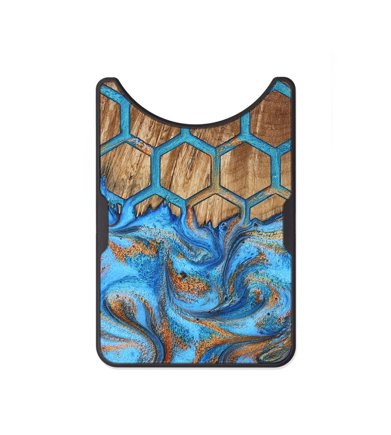 Alloy Wood Wallet - Navy (Pattern, 800297)