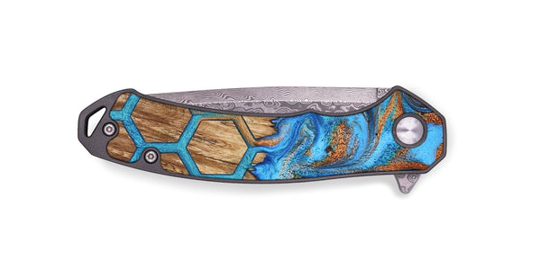 EDC Wood Pocket Knife - Navy (Pattern, 800297)