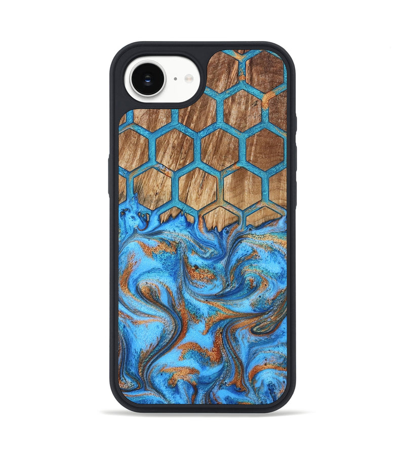 iPhone 16e Wood Phone Case - Navy (Pattern, 800297)