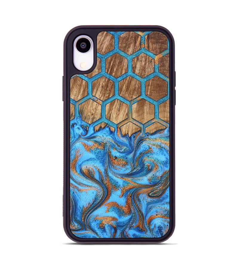 iPhone Xr Wood Phone Case - Navy (Pattern, 800297)