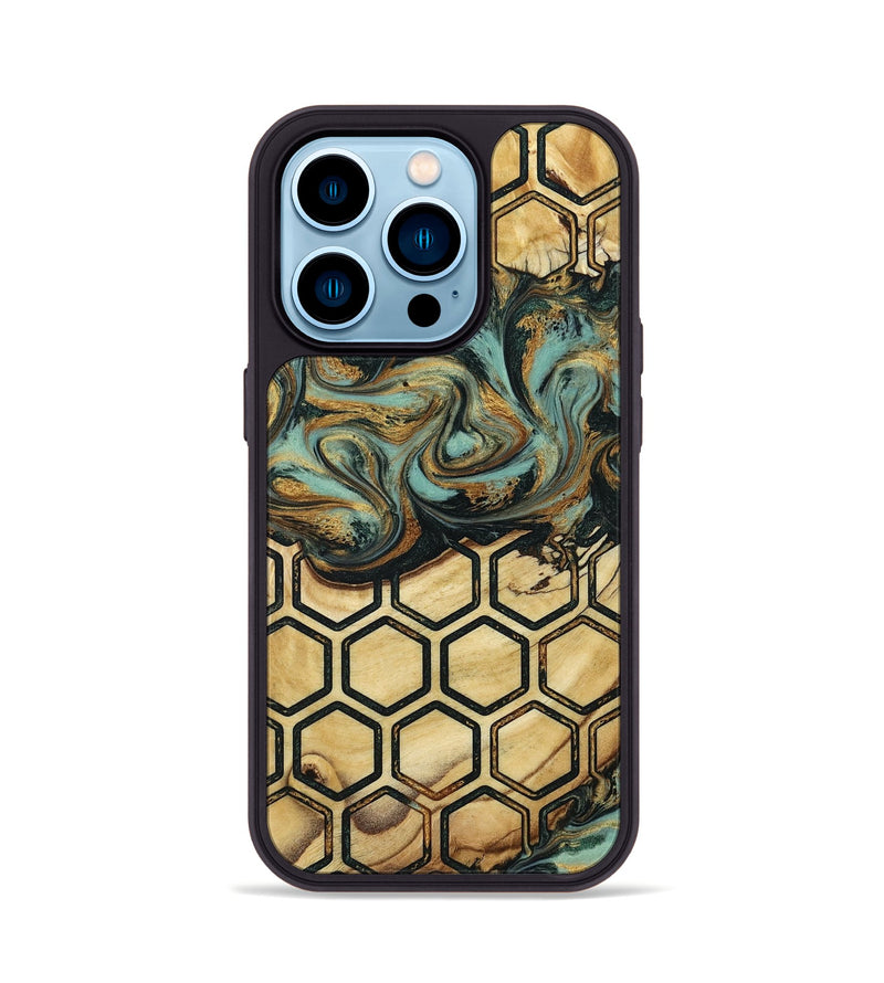 iPhone 14 Pro Wood Phone Case - Sawyer (Pattern, 800322)
