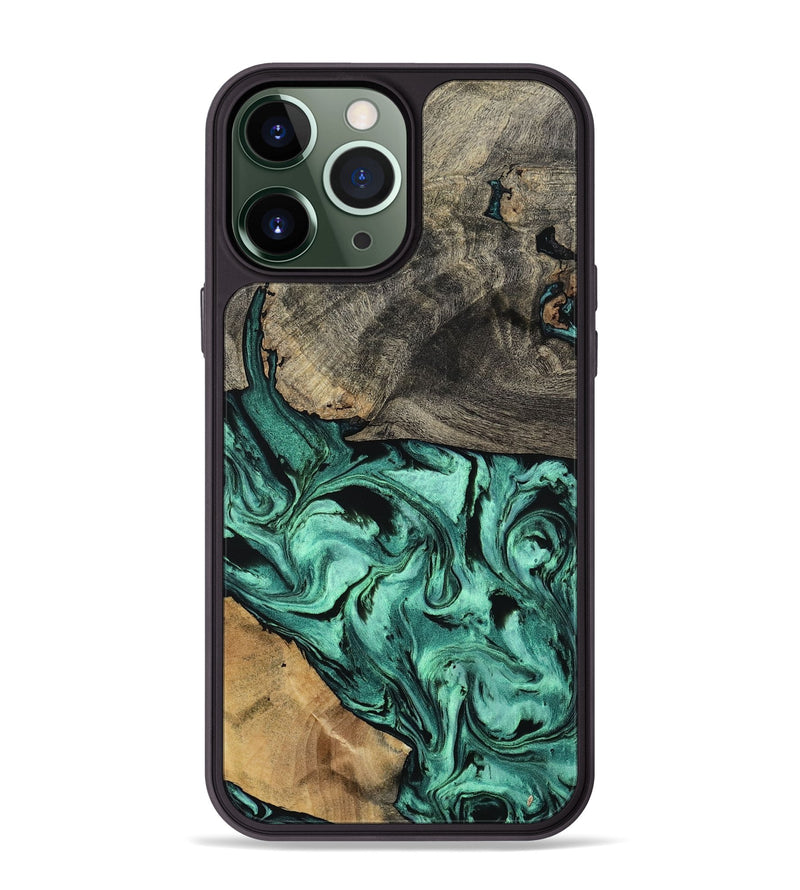 iPhone 13 Pro Max Wood Phone Case - Simone (Green, 800329)