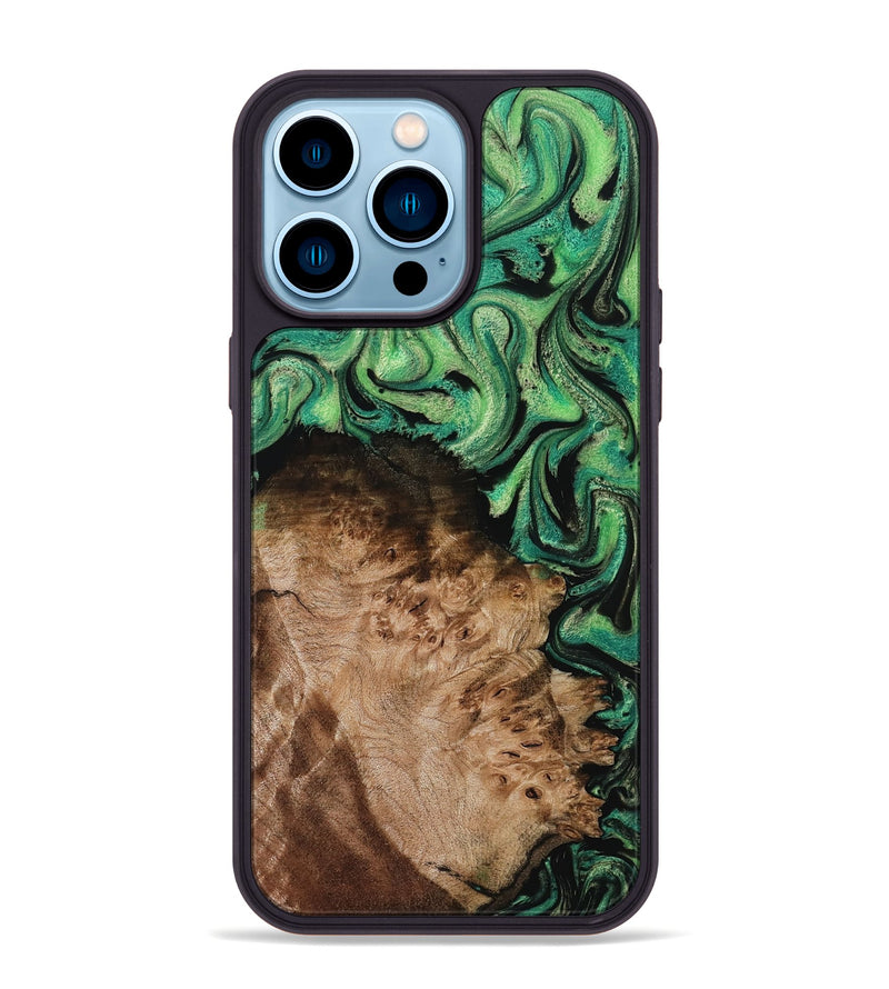 iPhone 14 Pro Max Wood Phone Case - Jamie (Green, 800331)