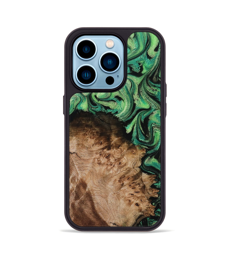 iPhone 14 Pro Wood Phone Case - Jamie (Green, 800331)
