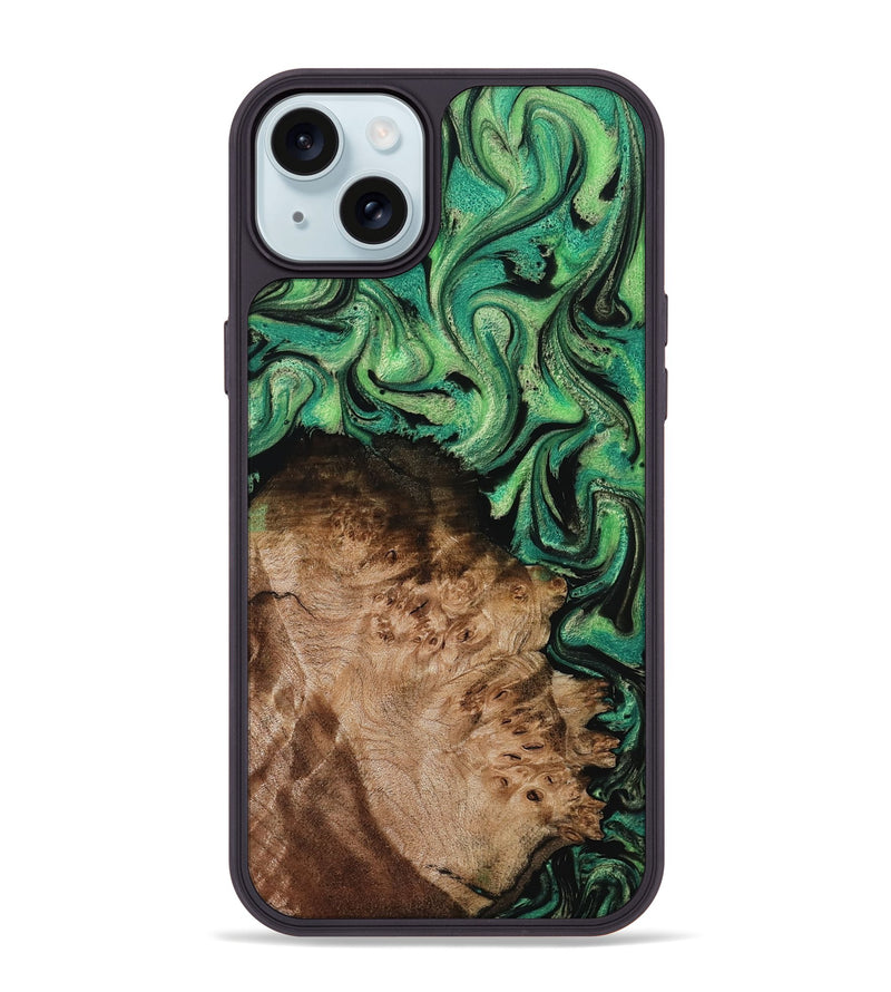 iPhone 15 Plus Wood Phone Case - Jamie (Green, 800331)