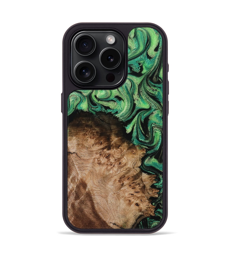 iPhone 15 Pro Wood Phone Case - Jamie (Green, 800331)