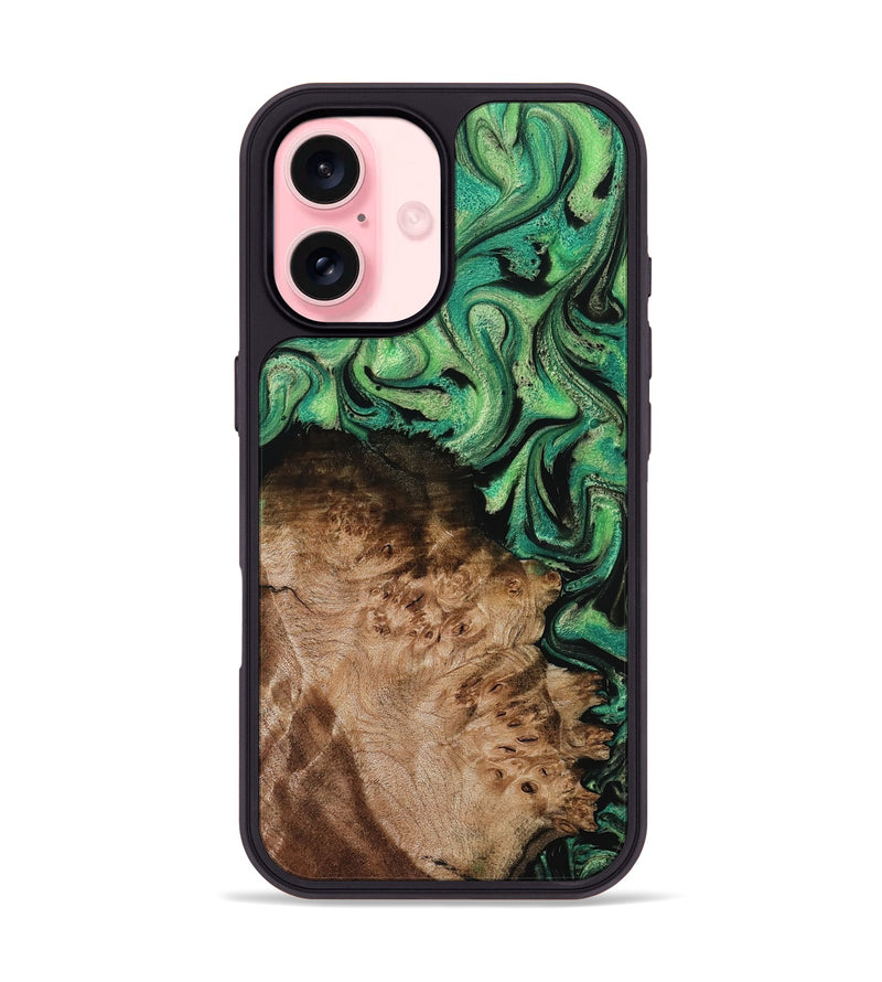 iPhone 16 Wood Phone Case - Jamie (Green, 800331)