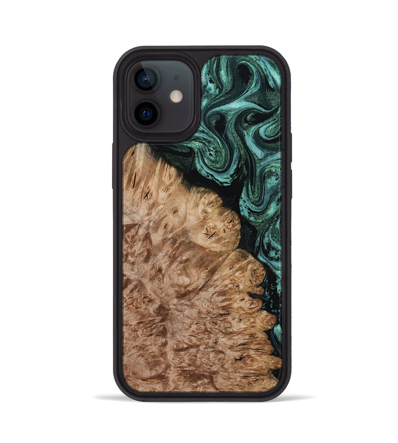 iPhone 12 Wood Phone Case - Ali (Green, 800334)