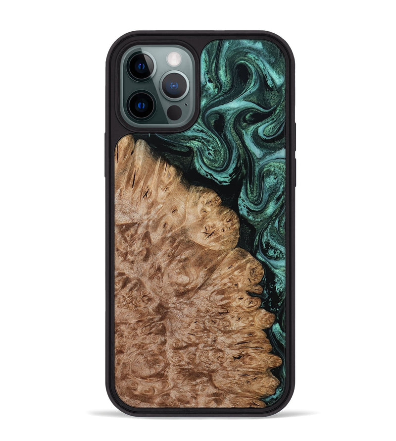 iPhone 12 Pro Max Wood Phone Case - Ali (Green, 800334)