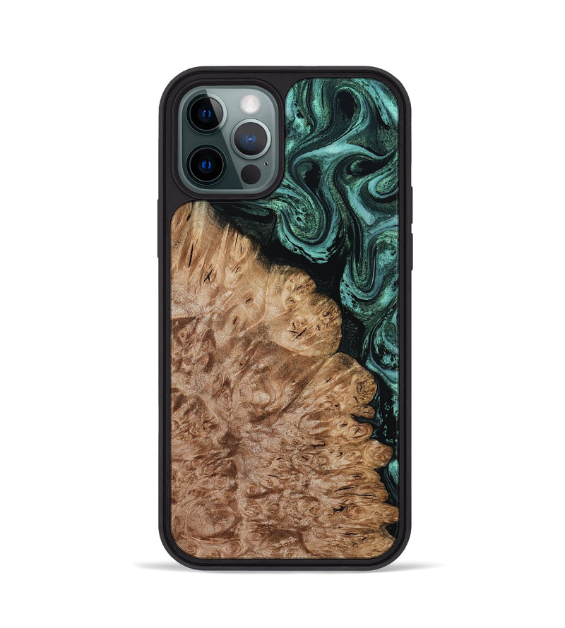 iPhone 12 Pro Wood Phone Case - Ali (Green, 800334)