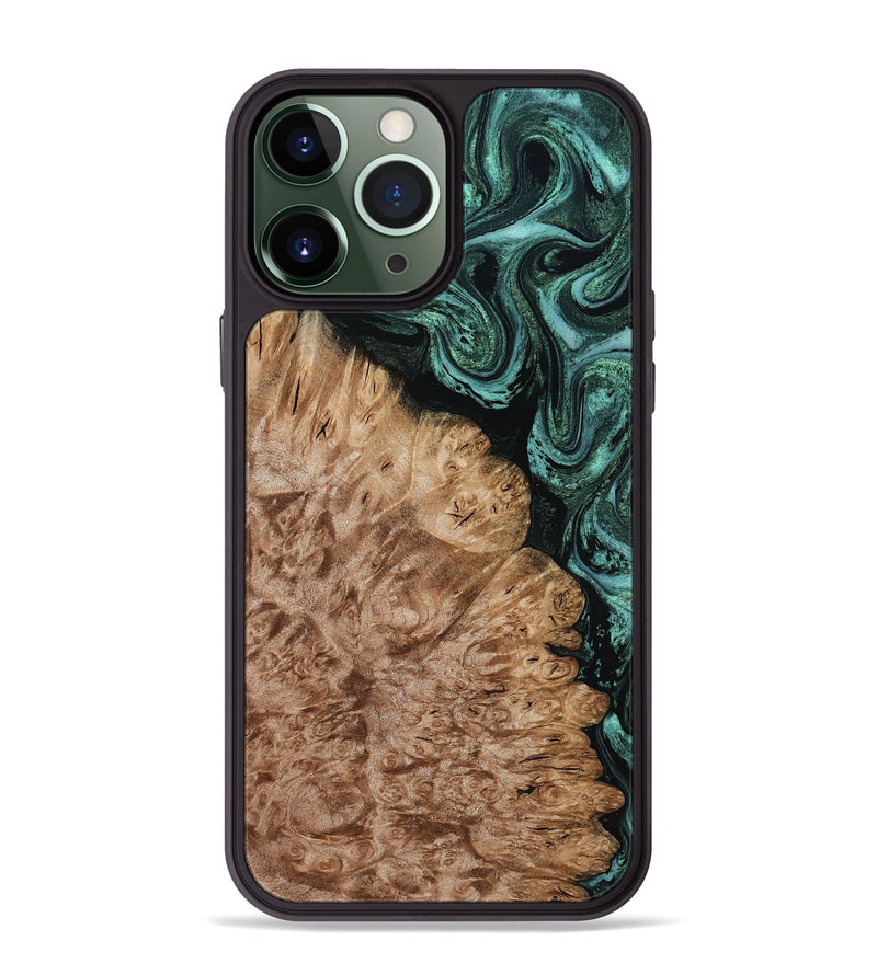 iPhone 13 Pro Max Wood Phone Case - Ali (Green, 800334)