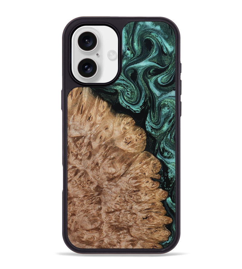 iPhone 16 Plus Wood Phone Case - Ali (Green, 800334)