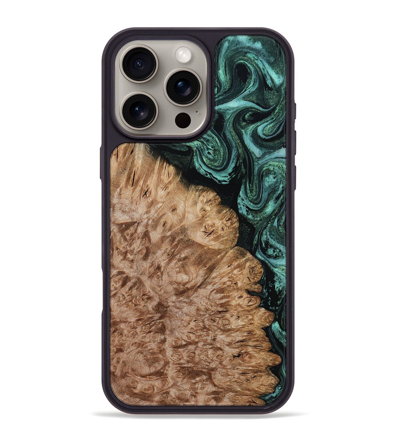 iPhone 16 Pro Max Wood Phone Case - Ali (Green, 800334)