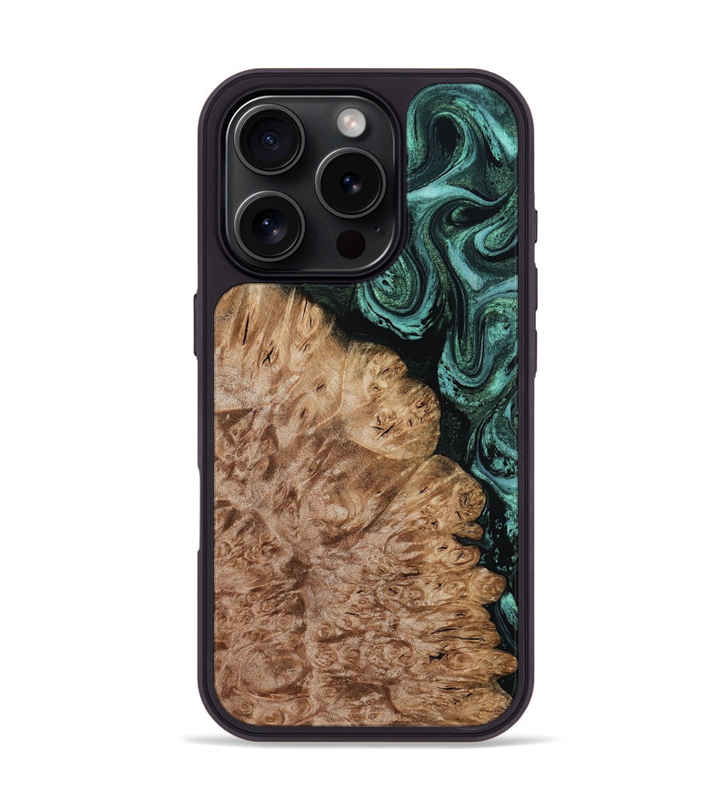 iPhone 16 Pro Wood Phone Case - Ali (Green, 800334)