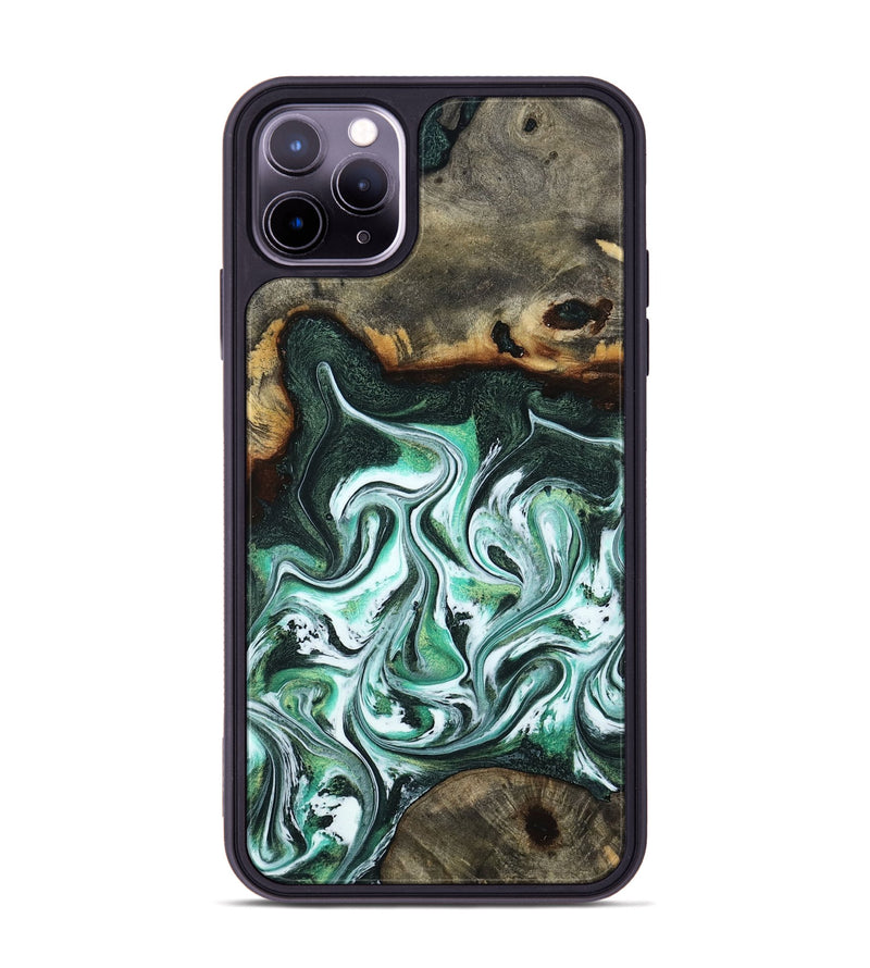 iPhone 11 Pro Max Wood Phone Case - Nathaly (Green, 800335)
