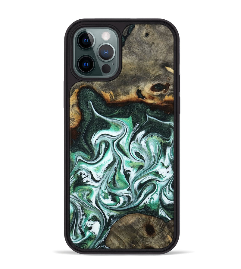 iPhone 12 Pro Max Wood Phone Case - Nathaly (Green, 800335)