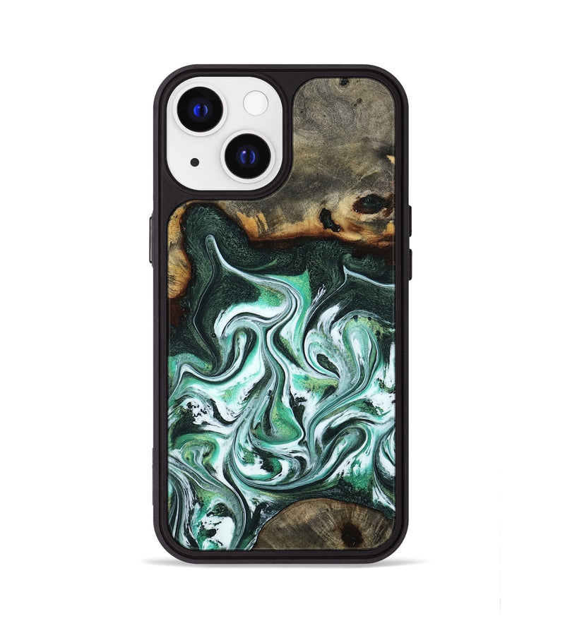 iPhone 13 Wood Phone Case - Nathaly (Green, 800335)