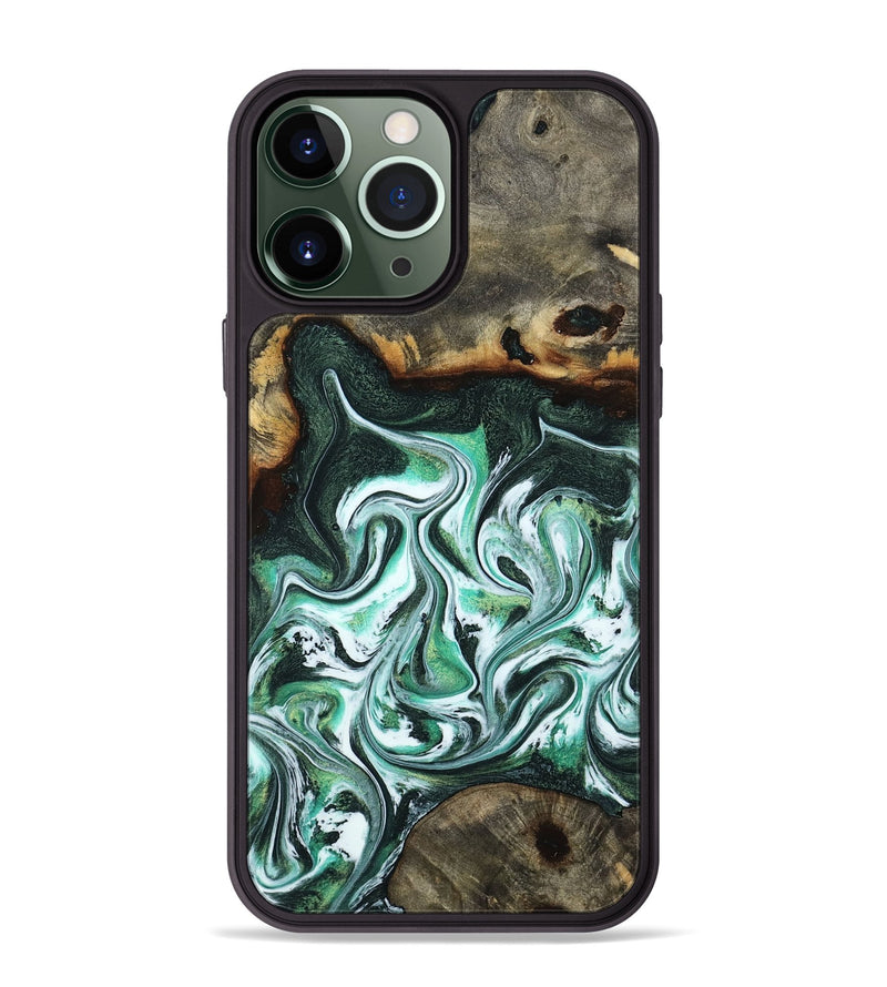 iPhone 13 Pro Max Wood Phone Case - Nathaly (Green, 800335)