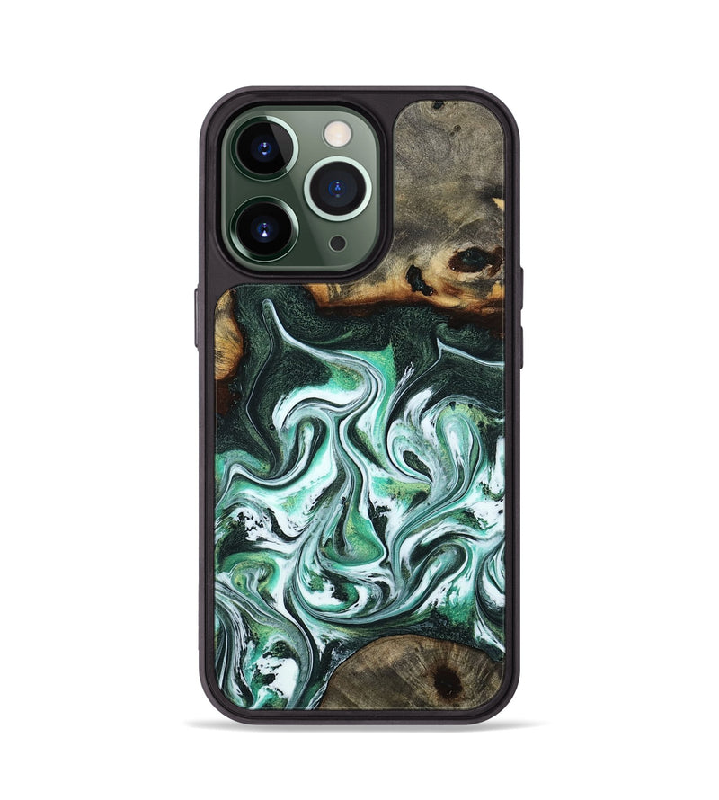 iPhone 13 Pro Wood Phone Case - Nathaly (Green, 800335)