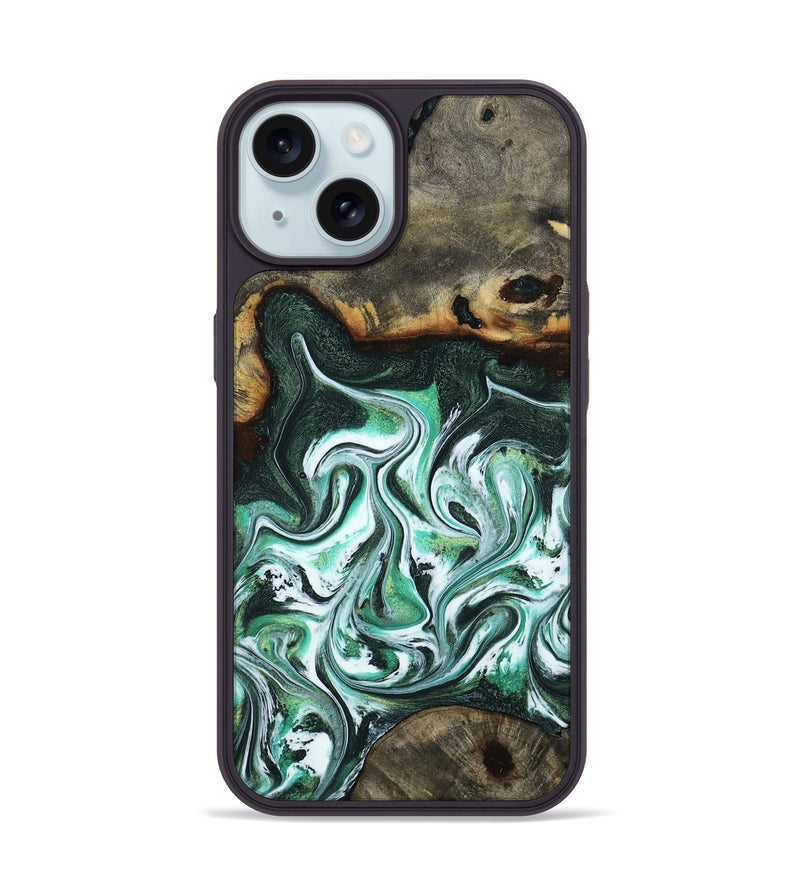 iPhone 15 Wood Phone Case - Nathaly (Green, 800335)