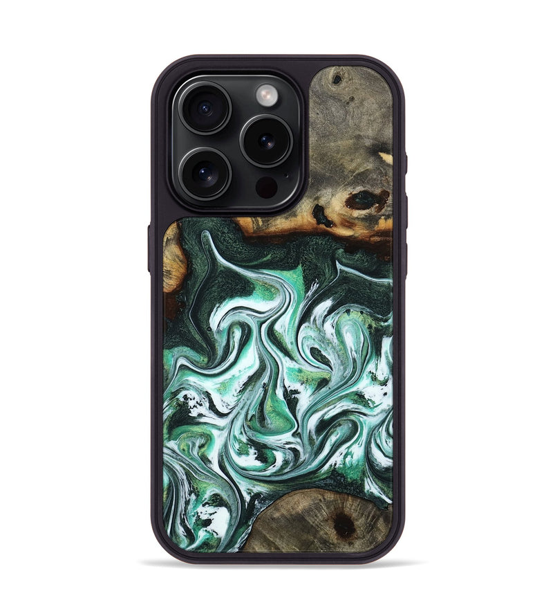 iPhone 15 Pro Wood Phone Case - Nathaly (Green, 800335)